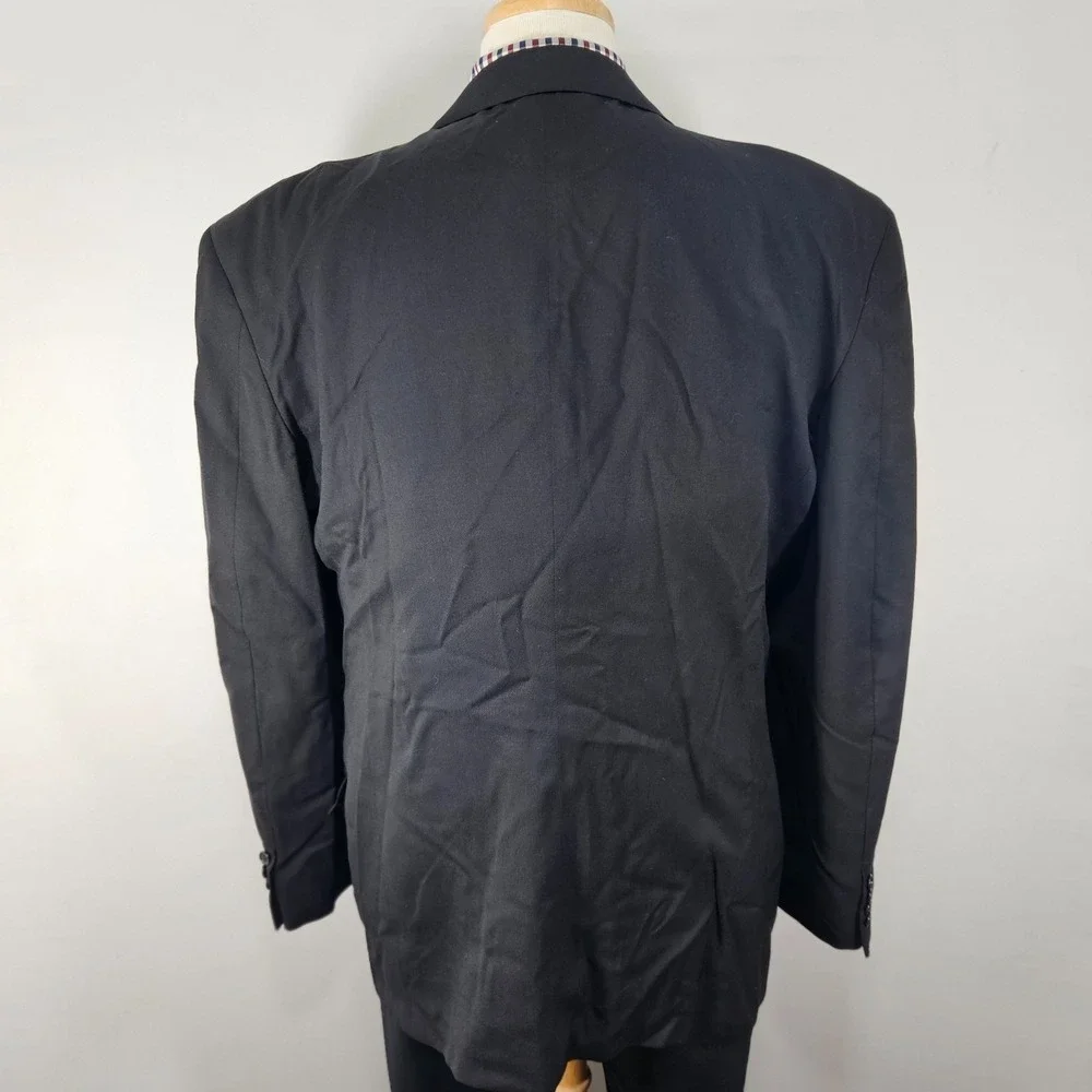 Joseph Abboud Men's Double‎ Breast Sport Coat Black Silk Wool Cotton 44L